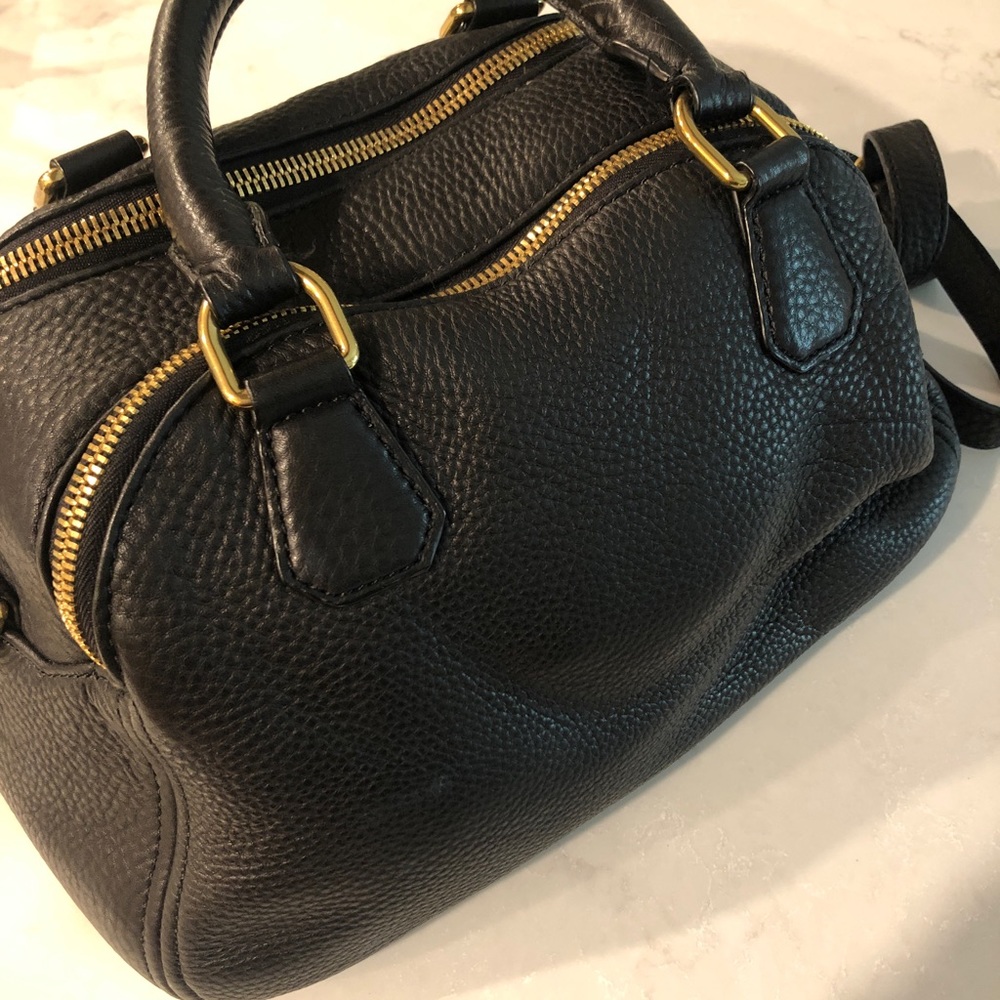 J.Crew Black Pebbled Leather Crossbody Purse